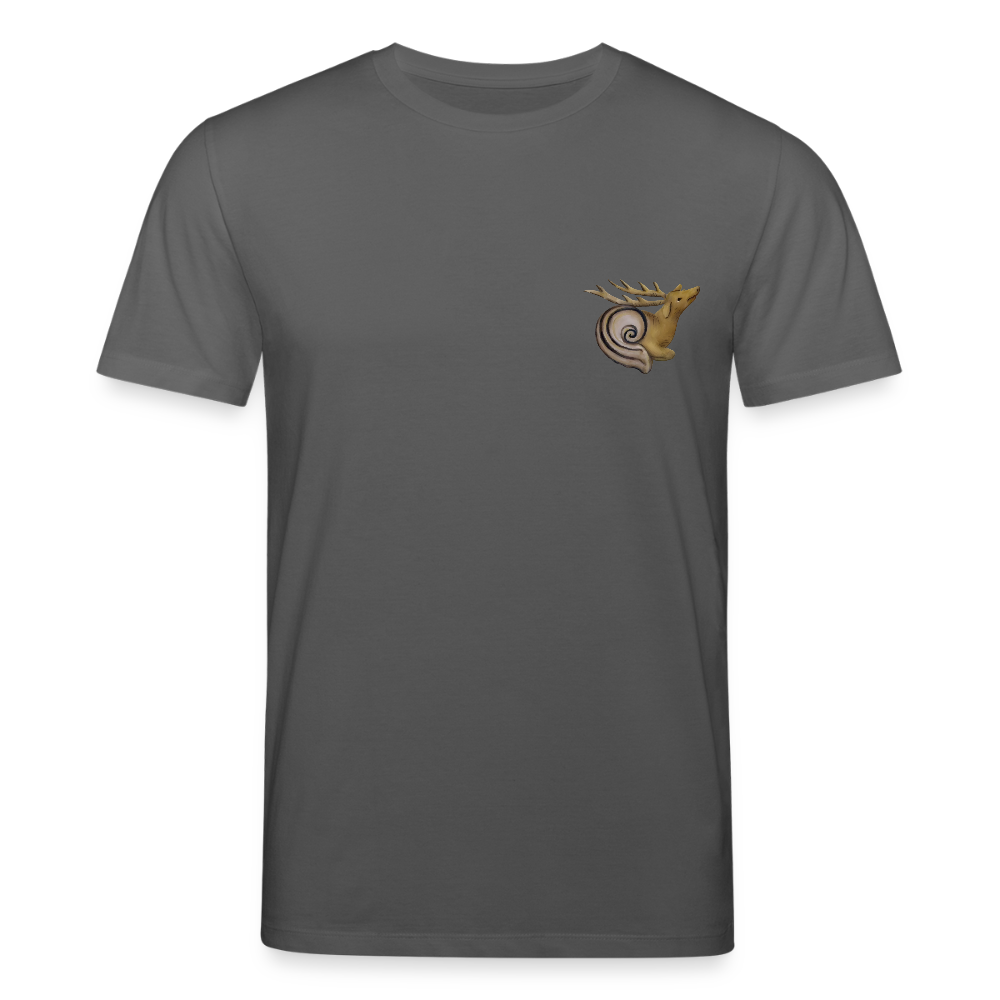 Mittelalterliche Tiere T-Shirt I "Hirschschnecke" I dunkel I Bio-Shirt - Anthrazit