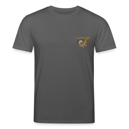 Mittelalterliche Tiere T-Shirt I "Hirschschnecke" I dunkel I Bio-Shirt - Anthrazit