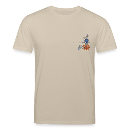 Mittelalterliche Tiere T-Shirt I "Tjostender Hase" I hell I Bio-Shirt - Beige
