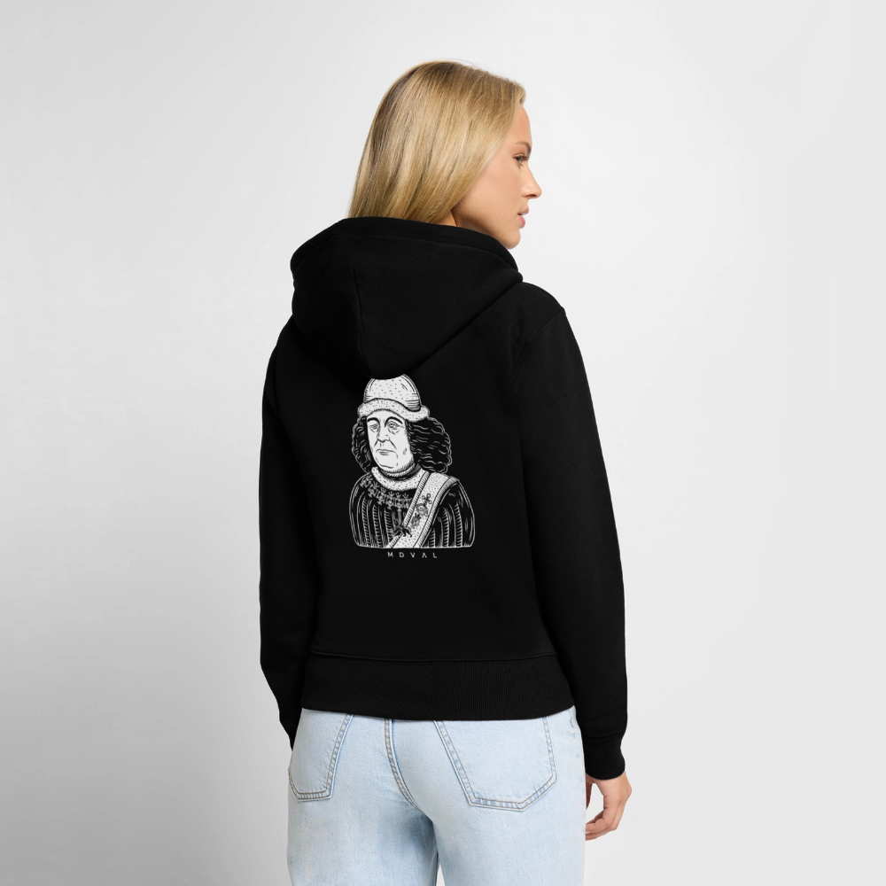 NEUES PROD DAMEN Mittelalterlicher Codex Oswald von Wolkenstein I Bio-Zipper - Schwarz