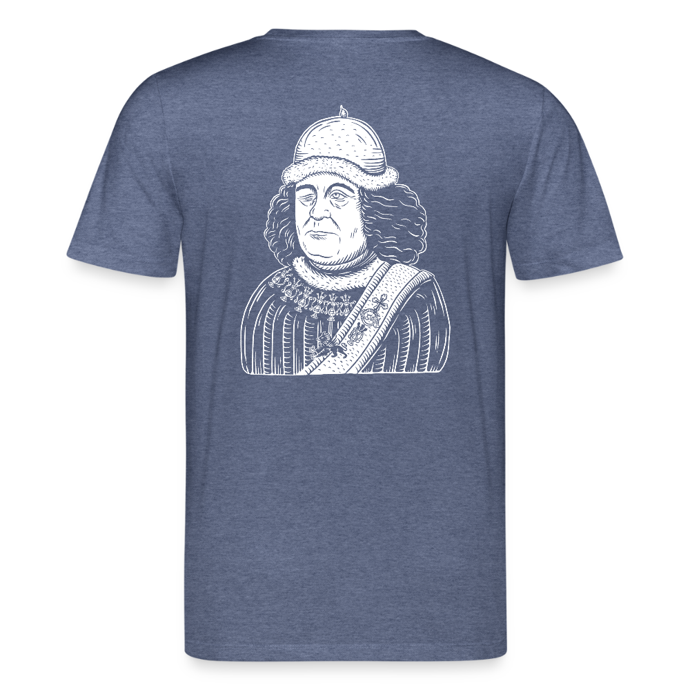 Mittelalterlicher Codex Shirt Oswald von Wolkenstein I dunkel - Dunkelblau meliert