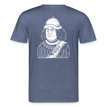 Mittelalterlicher Codex Shirt Oswald von Wolkenstein I dunkel - Dunkelblau meliert