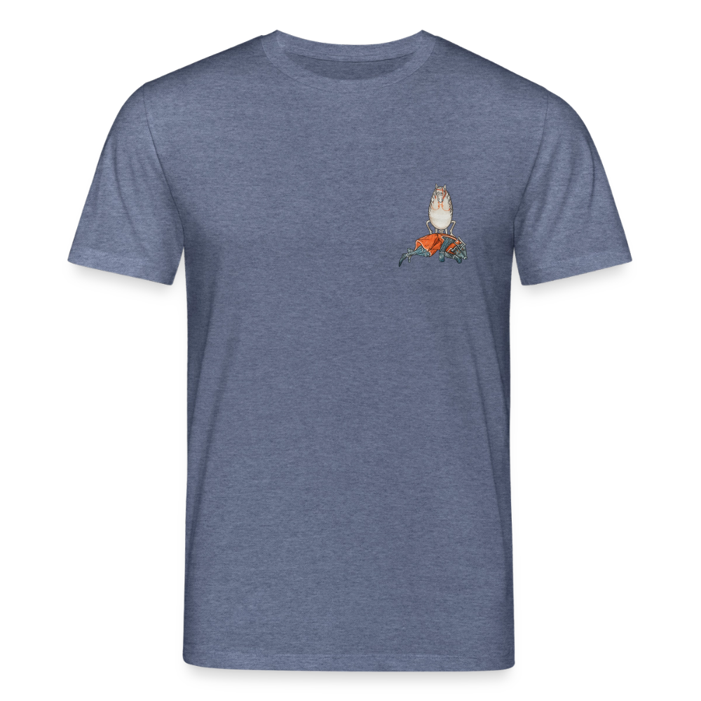 Mittelalterliche Tiere T-Shirt I "Falscher Reiter" I dunkel I Bio-Shirt - Dunkelblau meliert