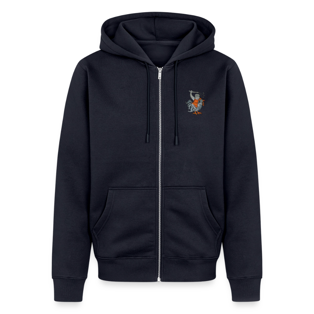 Mittelalter Tiere Zipper I Kampfhühnchen - Navy