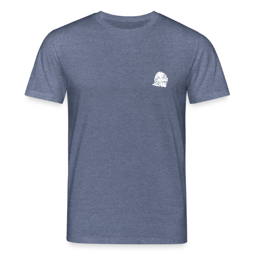 Mittelalterlicher Helm T-Shirt I "Schaller" I Spätmittelalter I dunkel I Bio-Shirt - Dunkelblau meliert