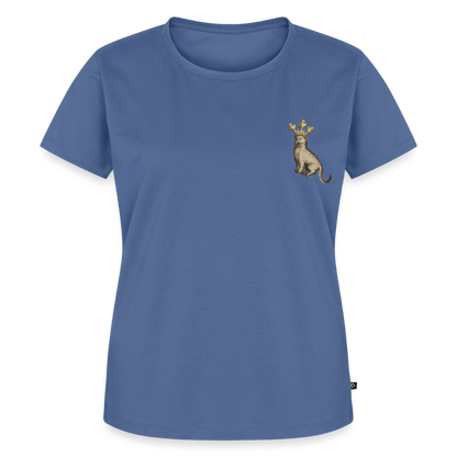 NEUES PROD Bio-Shirt Damen Königskatze - Taubenblau