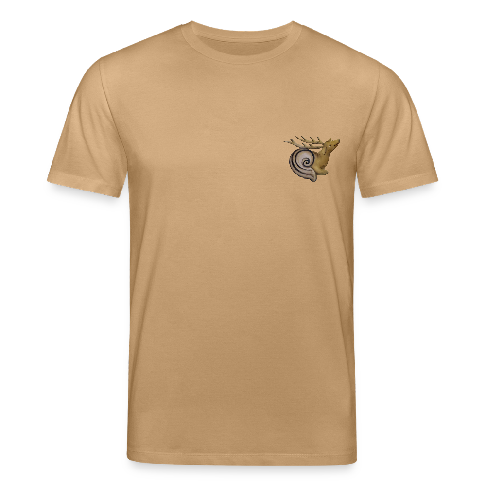 Mittelalterliche Tiere T-Shirt I "Hirschschnecke" I dunkel I Bio-Shirt - Karamell 