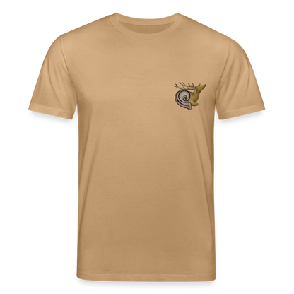 Mittelalterliche Tiere T-Shirt I "Hirschschnecke" I dunkel I Bio-Shirt - Karamell 