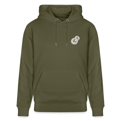 Templerhoodie | Siegel des Templerordens "Zwei Reiter auf einem Pferd" | dunkel | Bio Hoodie - Khaki Grün