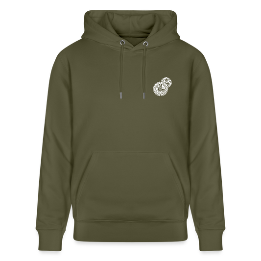 Templerhoodie | Siegel des Templerordens "Zwei Reiter auf einem Pferd" | dunkel | Bio Hoodie - Khaki Grün