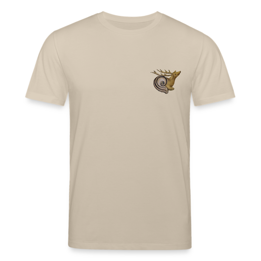 Mittelalterliche Tiere T-Shirt I "Hirschschnecke" I hell I Bio-Shirt - Beige