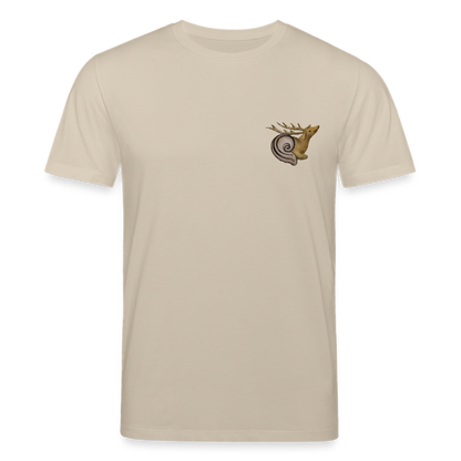 Mittelalterliche Tiere T-Shirt I "Hirschschnecke" I hell I Bio-Shirt - Beige