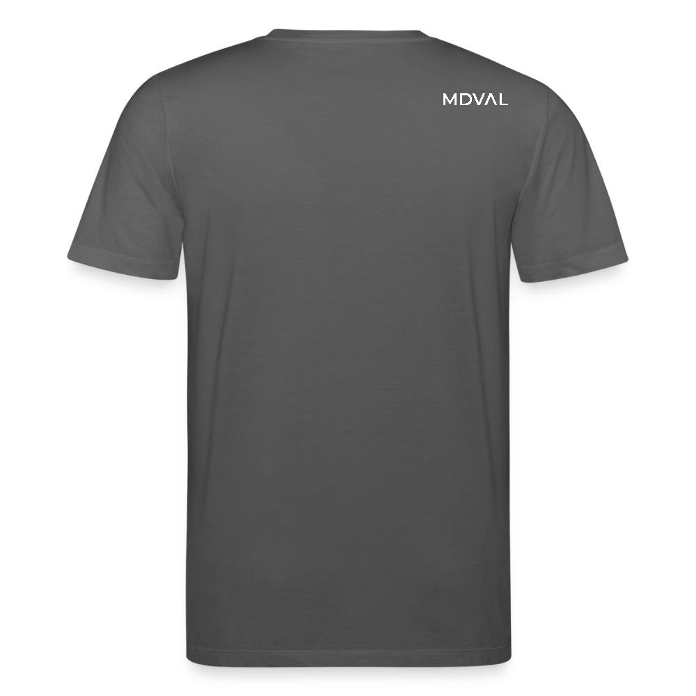 Templer Shirt | Symbol des Templerordens "Zwei Reiter auf einem Pferd" front | dunkel | Bio-Shirt - Anthrazit