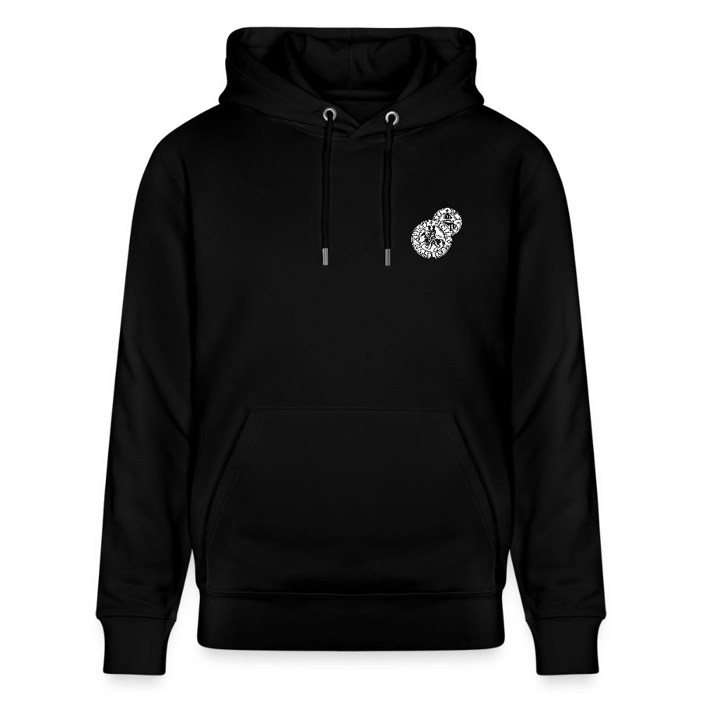 Templerhoodie | Siegel des Templerordens "Zwei Reiter auf einem Pferd" | dunkel | Bio Hoodie - Schwarz