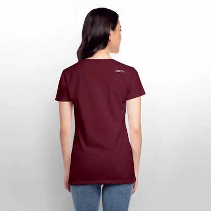 NEUES PROD Bio-Shirt Damen Königskatze - Burgunderrot