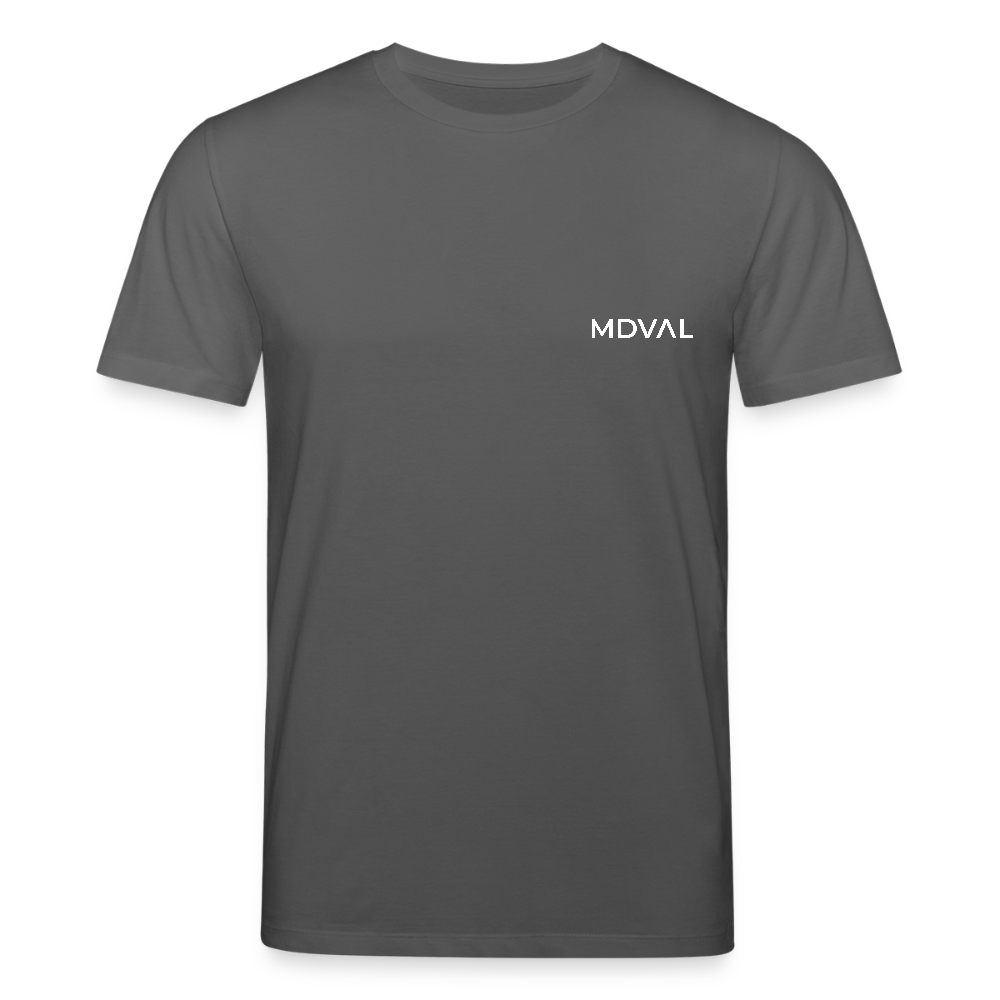 Templer Shirt | Symbol der Templer "Zwei Reiter auf einem Pferd" back I dunkel I Bio-Shirt - Anthrazit