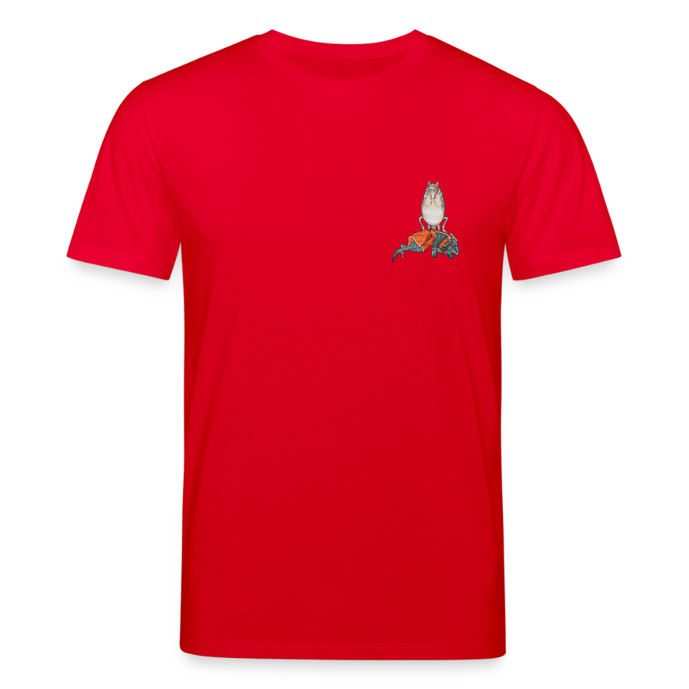 Mittelalterliche Tiere T-Shirt I "Falscher Reiter" I dunkel I Bio-Shirt - Rot