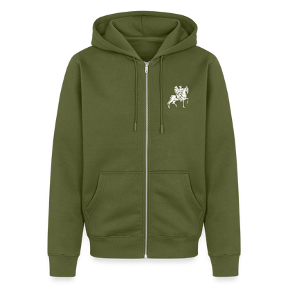 NEUES PROD ZIPPER HERREN Templer Zwei Reiter ein Pferd - Khaki