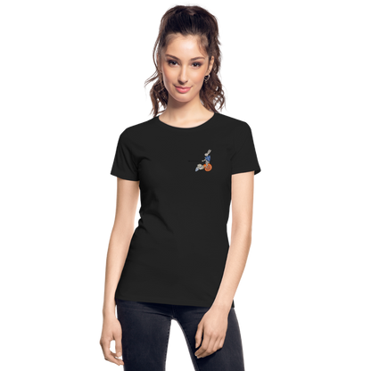 Mittelalterliche Tiere T-Shirt "Tjostender Hase" I dunkel I Damen - Schwarz