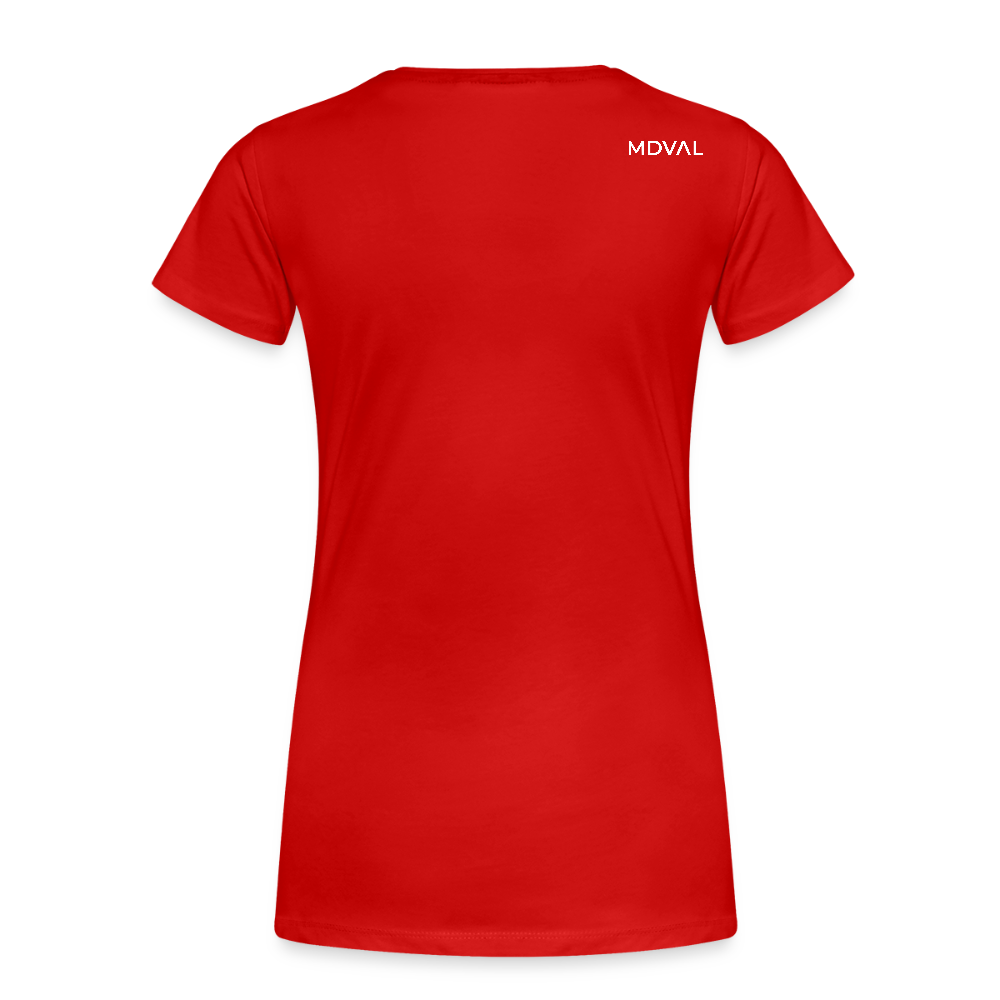 Templer Shirt | Symbol der Templer "Zwei Reiter auf einem Pferd" I dunkel I Bio-Shirt Damen - Rot