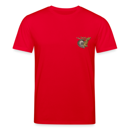 Mittelalterliche Tiere T-Shirt I "Hirschschnecke" I dunkel I Bio-Shirt - Rot