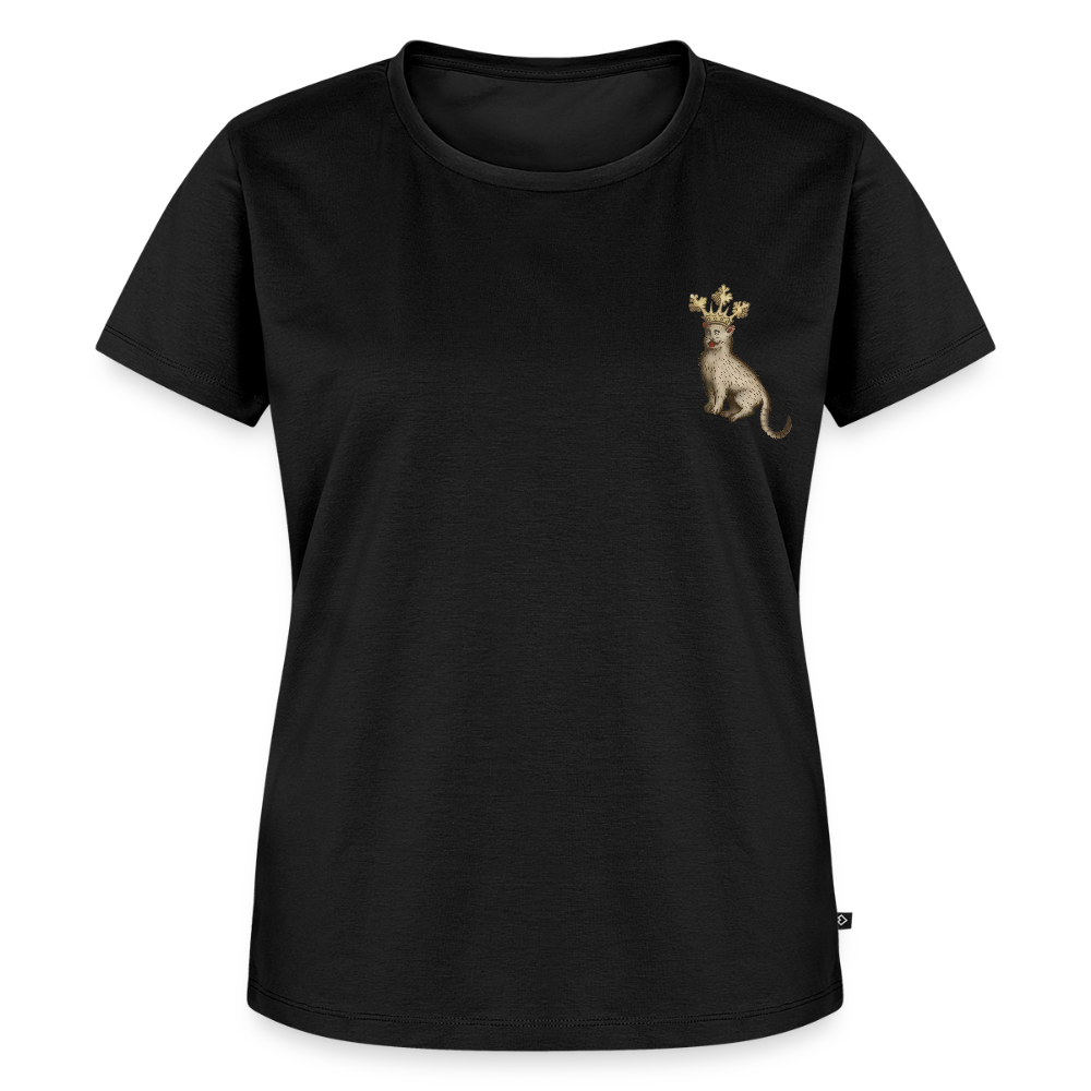 NEUES PROD Bio-Shirt Damen Königskatze - Schwarz