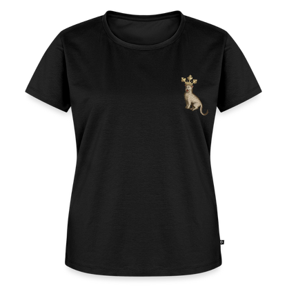 NEUES PROD Bio-Shirt Damen Königskatze - Schwarz