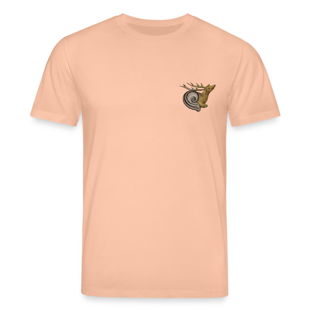 Mittelalterliche Tiere T-Shirt I "Hirschschnecke" I hell I Bio-Shirt - Pfirsich