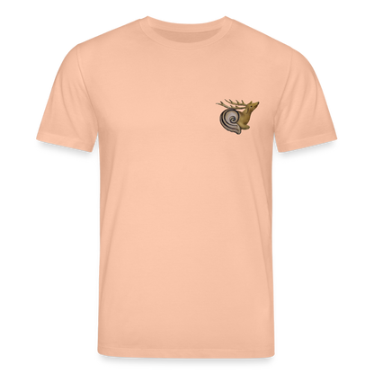 Mittelalterliche Tiere T-Shirt I "Hirschschnecke" I hell I Bio-Shirt - Pfirsich