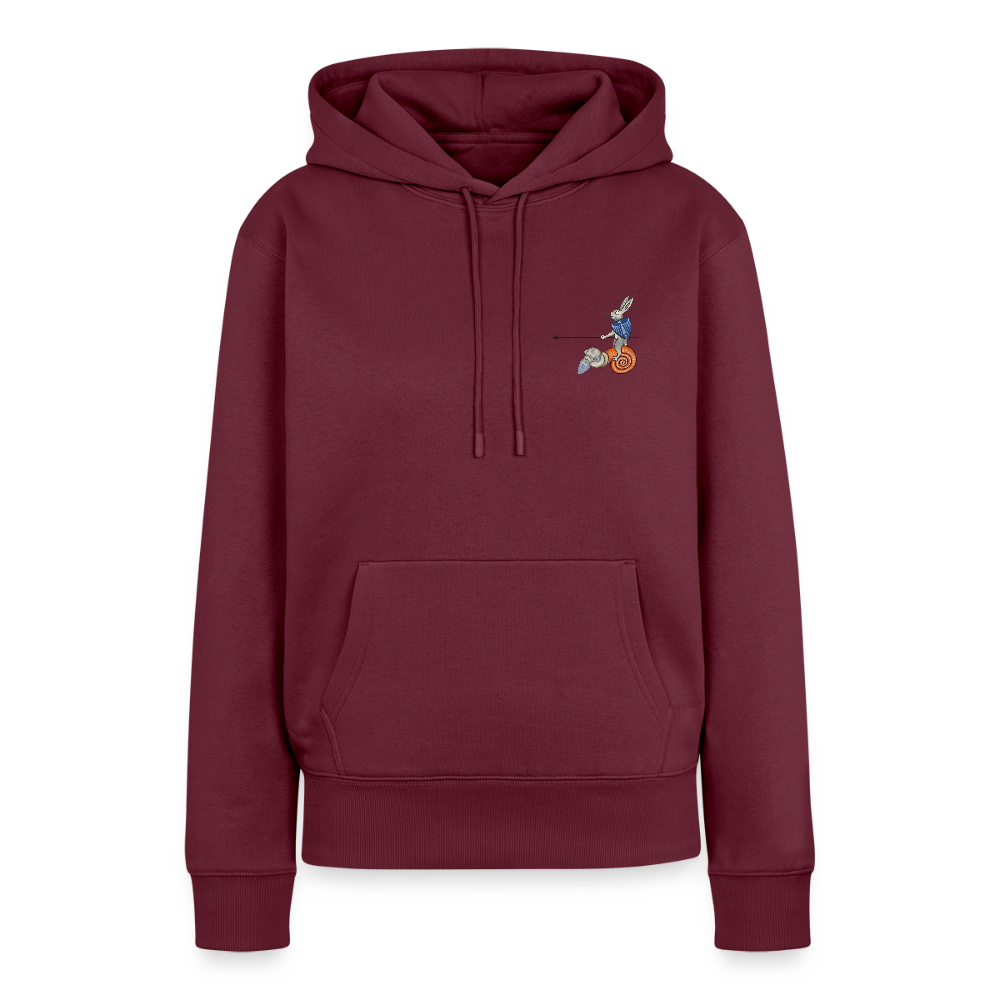 NEUES PROD FRAUEN HOODIE Tjostender Hase - Burgunderrot
