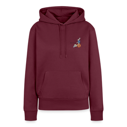 NEUES PROD FRAUEN HOODIE Tjostender Hase - Burgunderrot