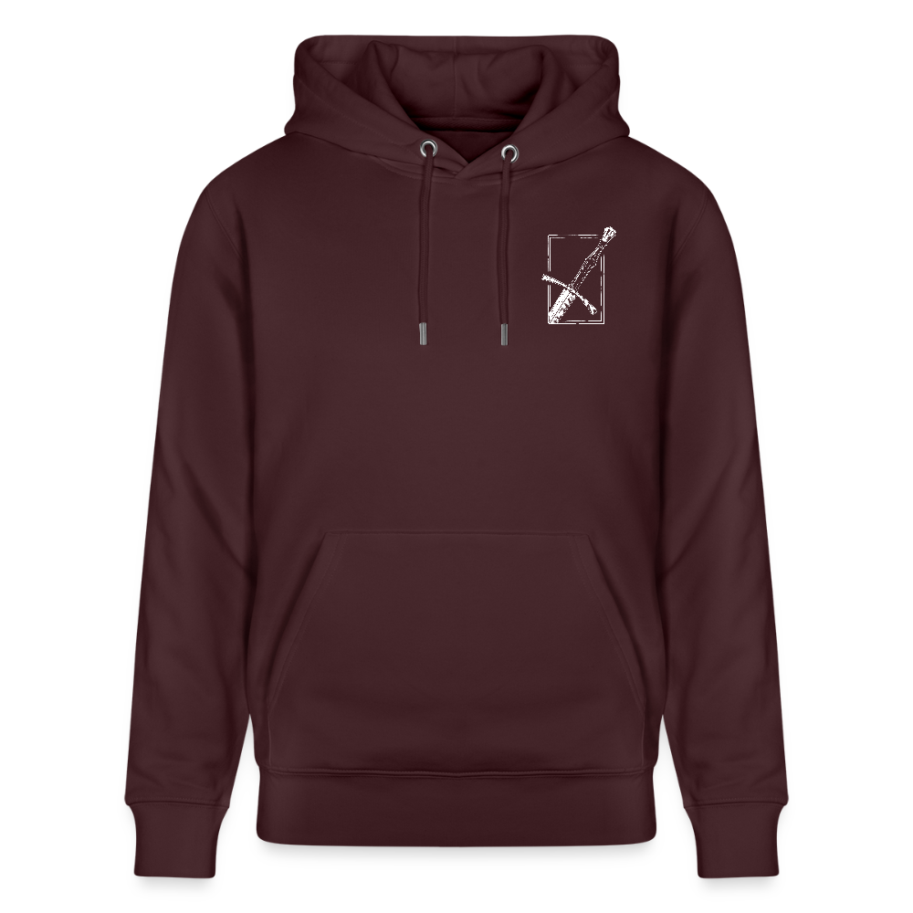 Mittelalterliches Schwert Bio-Hoodie I "langes swertt" I Spätmittelalter I dunkel I - Maroon