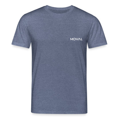 Templer Shirt | Symbol der Templer "Zwei Reiter auf einem Pferd" back I dunkel I Bio-Shirt - Dunkelblau meliert