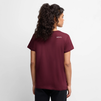 NEUES PROD Bio-Shirt Damen Tjostender Hase - Burgunderrot