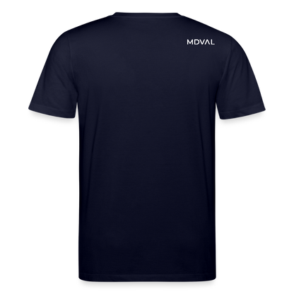 Templer Shirt | Symbol des Templerordens "Zwei Reiter auf einem Pferd" front | dunkel | Bio-Shirt - Navy