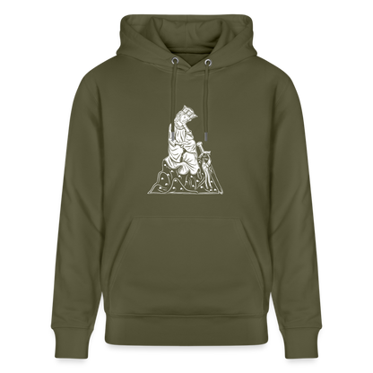 Mittelalterlicher Codex I Walther von der Vogel I front I Bio-Hoodie - Khaki Grün