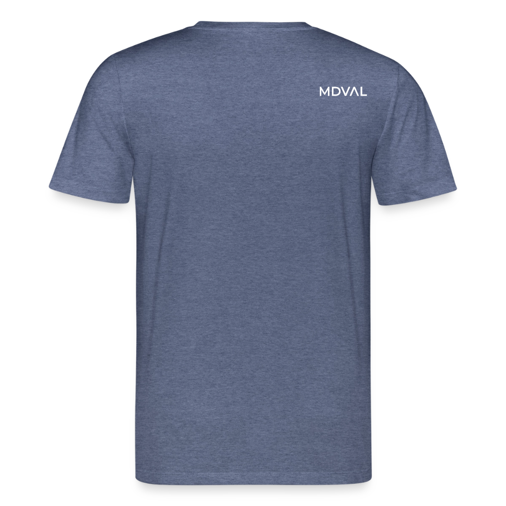 Mittelalterliche Tiere T-Shirt I "Tjostender Hase" I dunkel I Bio-Shirt - Dunkelblau meliert