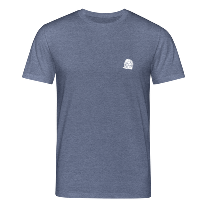 Mittelalterlicher Helm T-Shirt I "Schaller" I Spätmittelalter I dunkel I Bio-Shirt - Dunkelblau meliert