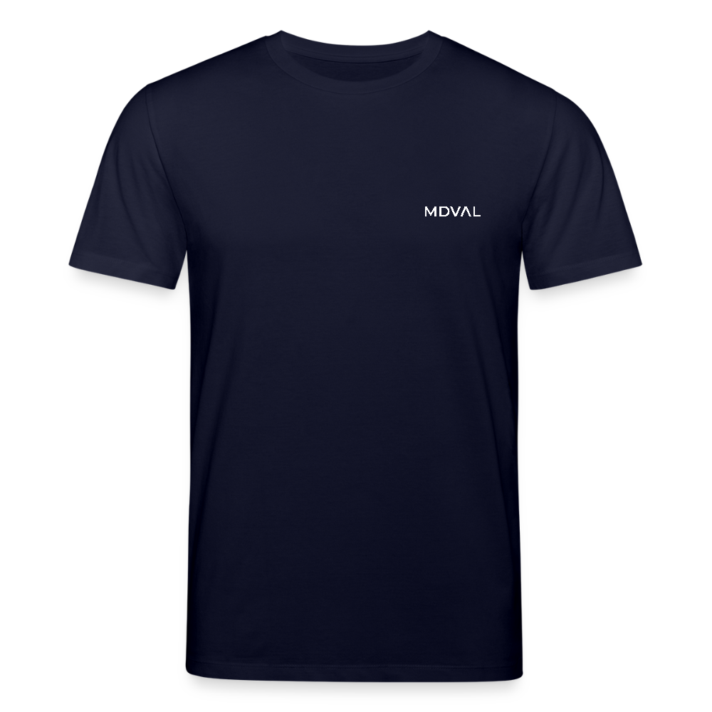 Bio-Shirt Walther von der Vogelweide (weißer Print hinten) | Mittelalterlicher Codex - Navy