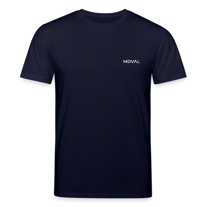Bio-Shirt Walther von der Vogelweide (weißer Print hinten) | Mittelalterlicher Codex - Navy