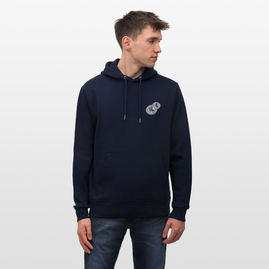 Templerhoodie | Siegel des Templerordens "Zwei Reiter auf einem Pferd" | dunkel | Bio Hoodie - Navy