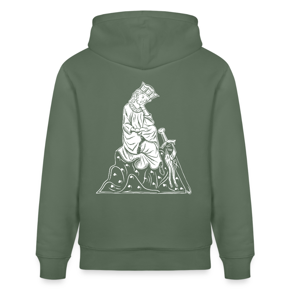 Mittelalterlicher Codex I Walther von der Vogelweide I Bio-Hoodie - Tanngrün