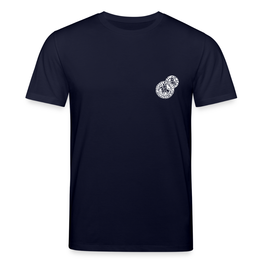 Templer Shirt | Siegel des Templerordens "Zwei Reiter auf einem Pferd" | dunkel | Bio-Shirt - Navy