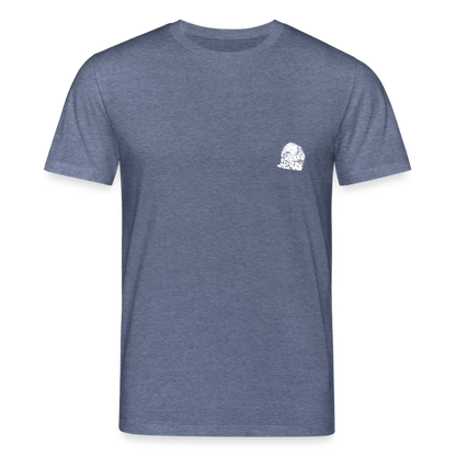 Mittelalterlicher Helm T-Shirt I "Schaller" I Spätmittelalter I dunkel I Bio-Shirt - Dunkelblau meliert