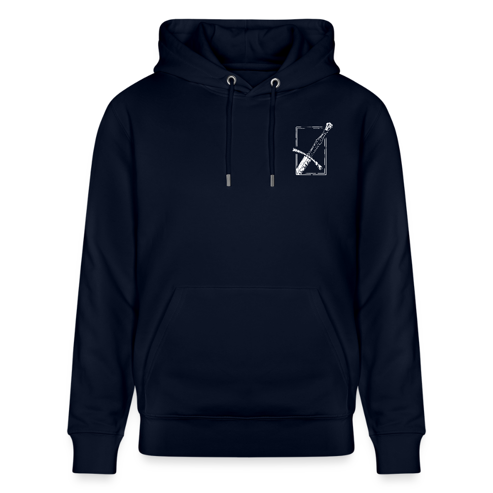 Mittelalterliches Schwert Bio-Hoodie I "langes swertt" I Spätmittelalter I dunkel I - Navy