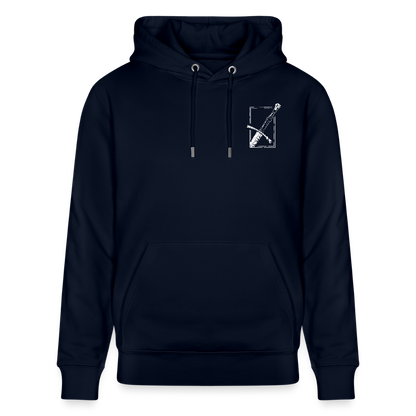 Mittelalterliches Schwert Bio-Hoodie I "langes swertt" I Spätmittelalter I dunkel I - Navy