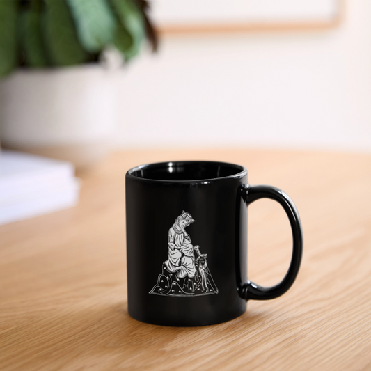 Mittelalter-Tasse Schwarz Walther von der Vogelweide | Mittelalterlicher Codex - Schwarz