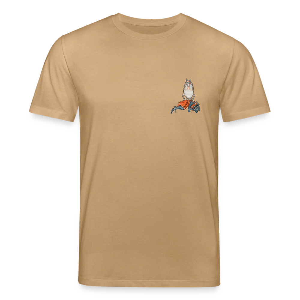Mittelalterliche Tiere T-Shirt I "Falscher Reiter" I dunkel I Bio-Shirt - Karamell 