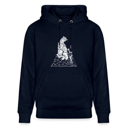 Mittelalterlicher Codex I Walther von der Vogel I front I Bio-Hoodie - Navy