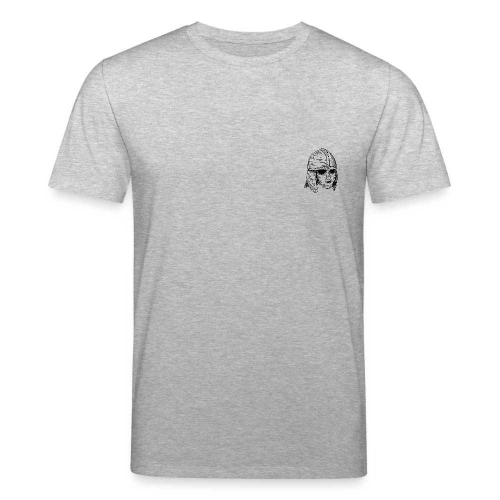 Mittelalterlicher Helm T-Shirt I "Sutton Hoo" I Frühmittelalter I hell I Bio-Shirt - Grau meliert